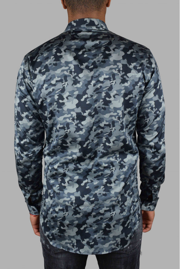 Philipp Plein Men Ls Camouflage Shirt by Luosophy