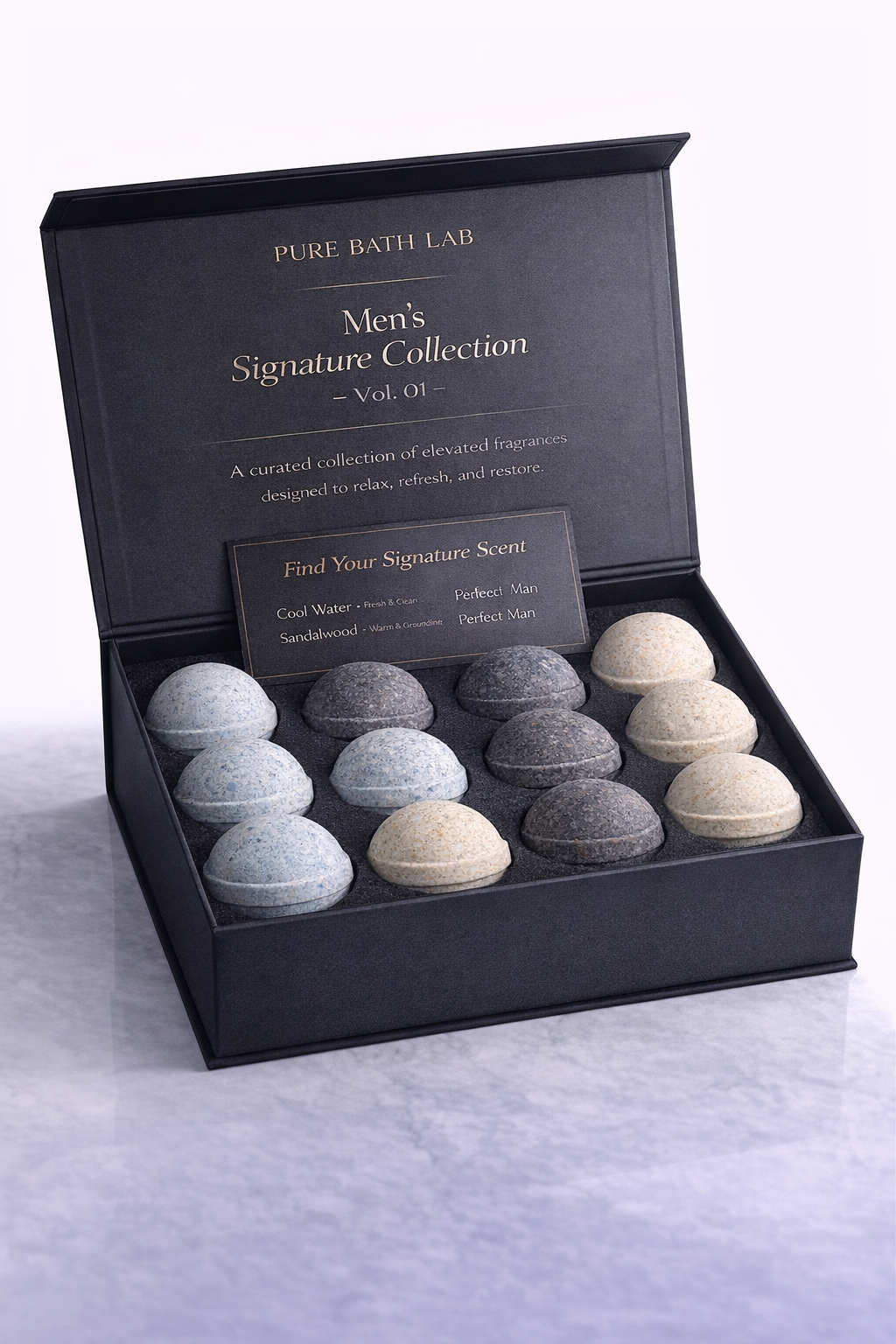 Men’s Luxury Spa Gift Set – 14 Bath Bombs – Signature Scent Collection – Premium Self-Care Kit for Relaxation by Spa Pure