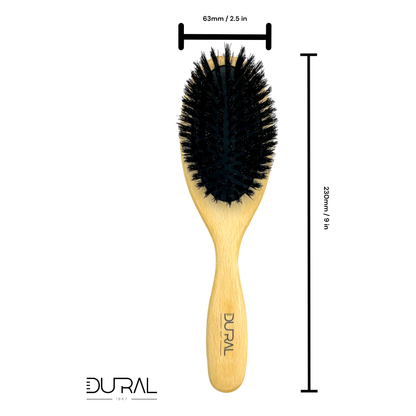 Dural Beech wood rubber cushion hair brush with boar bristles by Pasteur Pharmacy