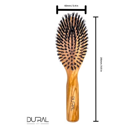 Dural Olive wood boar bristles hair brush - 9 rows by Pasteur Pharmacy