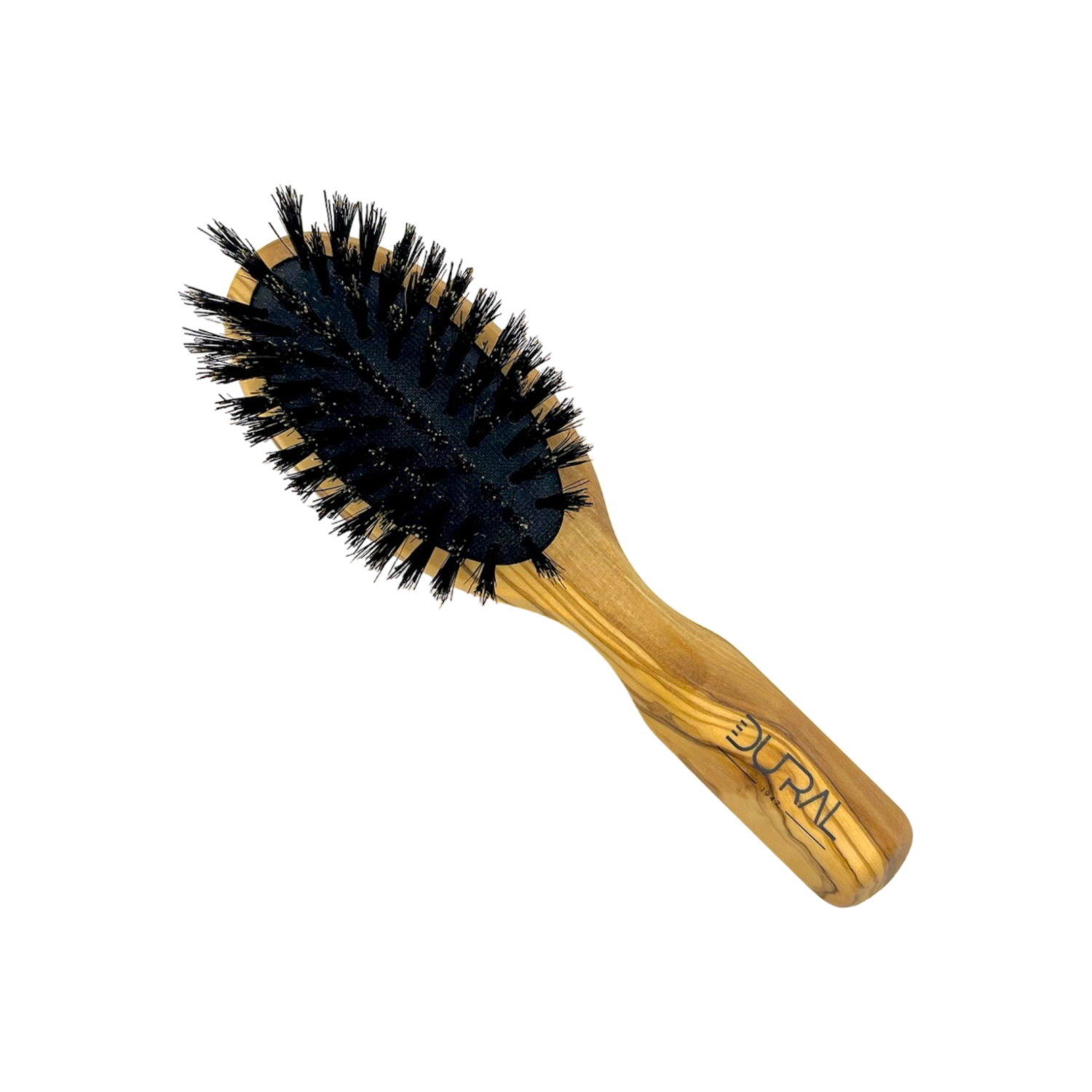 Dural Olive Wood rubber cushion hair brush with boar bristles by Pasteur Pharmacy