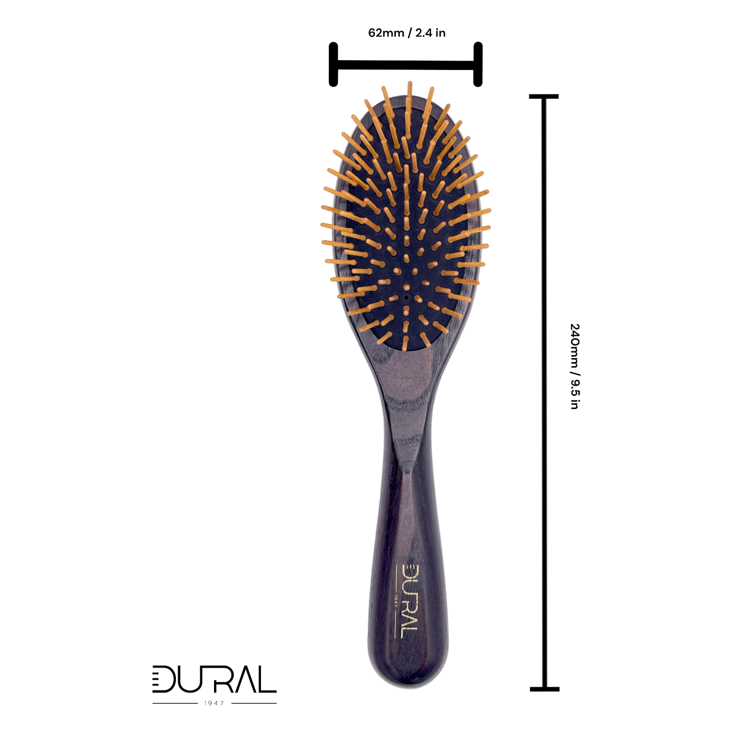 Dural Ash Wood rubber cushion hair brush with wooden pins by Pasteur Pharmacy