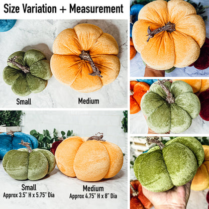 Handcrafted Velvet Pumpkins - Luxury Fall Decor