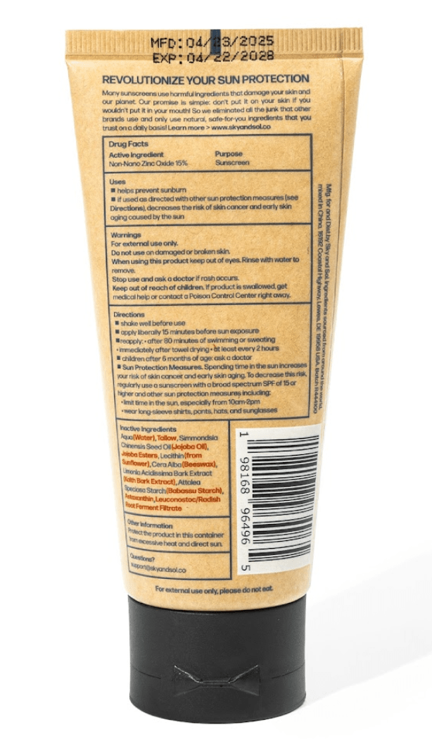 Sky and Sol Everyday Sunscreen SPF 30 by Sky and Sol