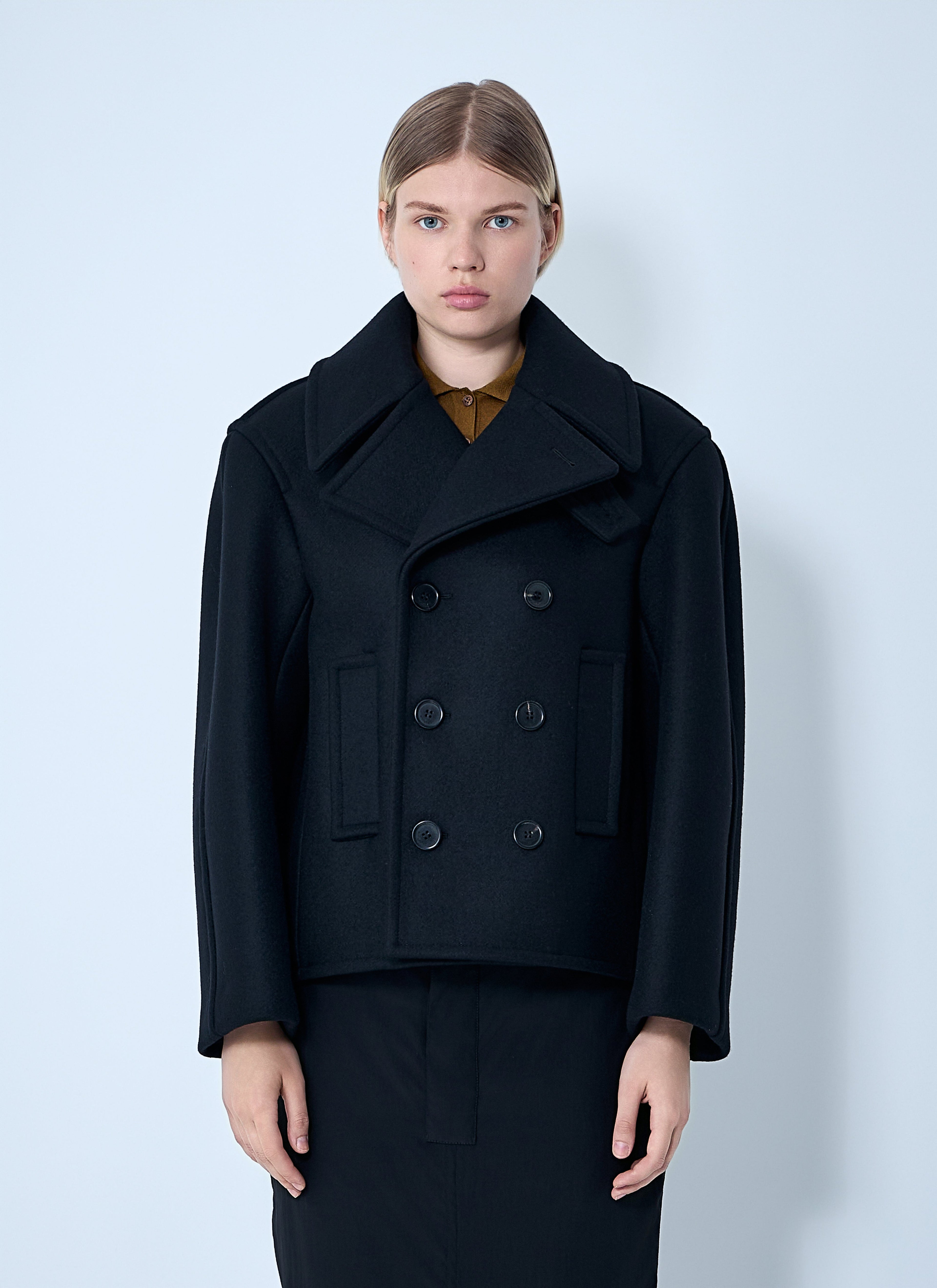 Saint Laurent Women Wool Coat by Luosophy