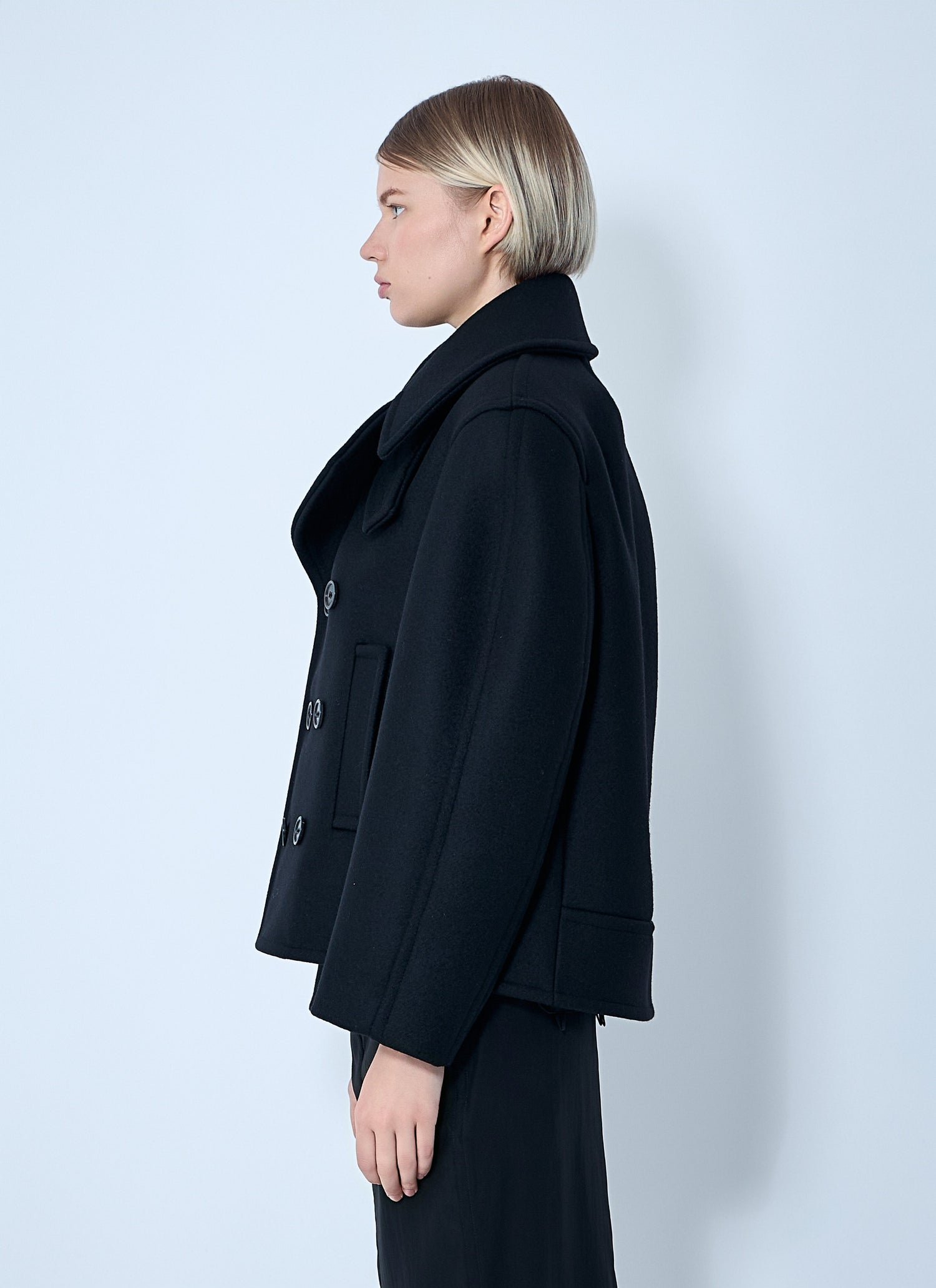 Saint Laurent Women Wool Coat by Luosophy