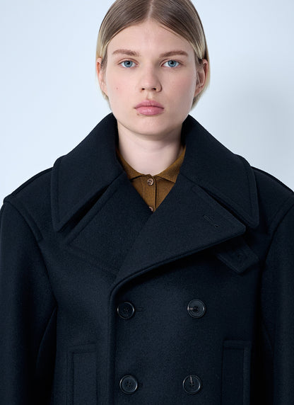 Saint Laurent Women Wool Coat by Luosophy
