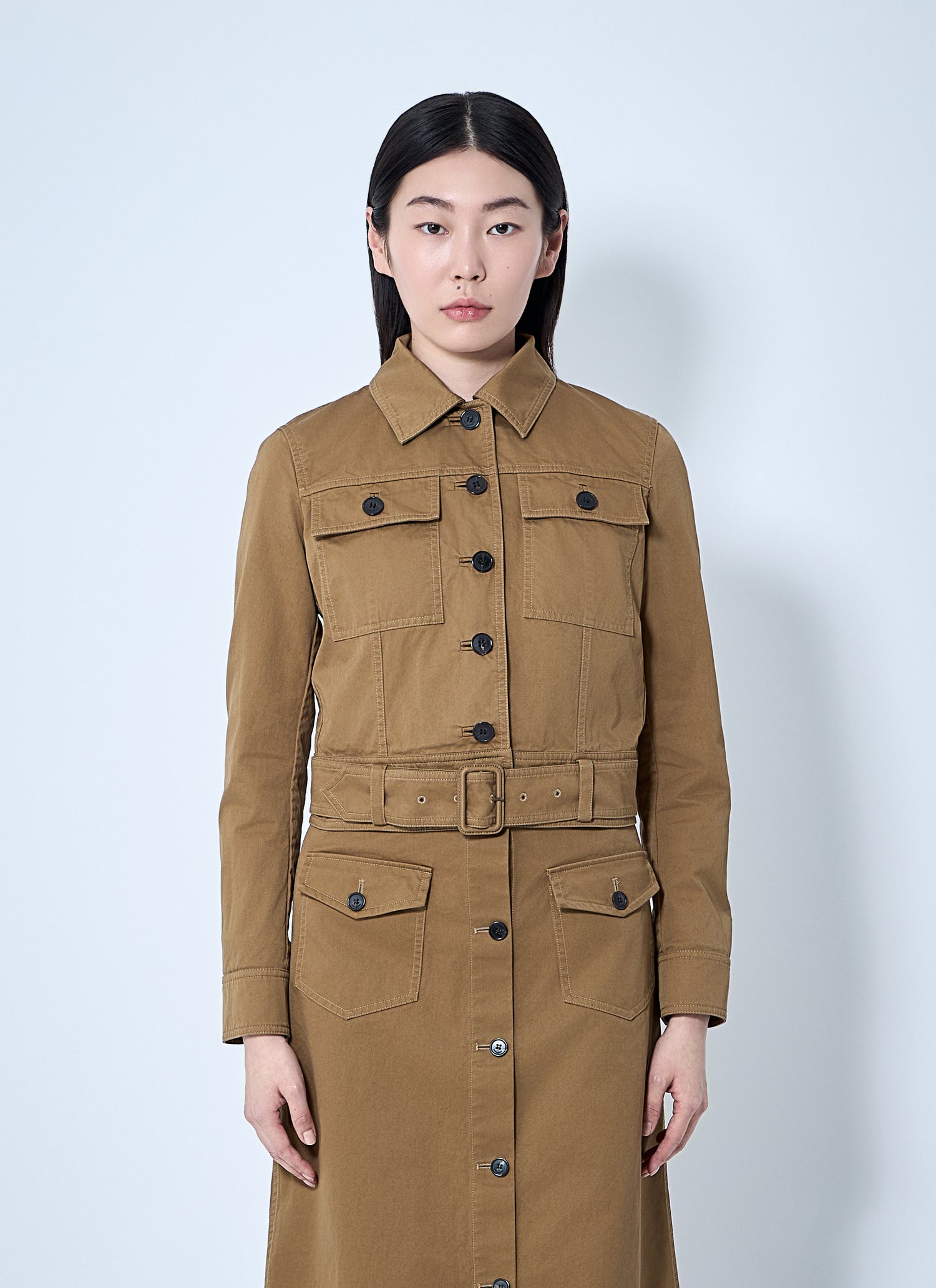 Saint Laurent Women Cotton Serge Crop Jacket by Luosophy