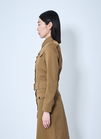 Saint Laurent Women Cotton Serge Crop Jacket by Luosophy