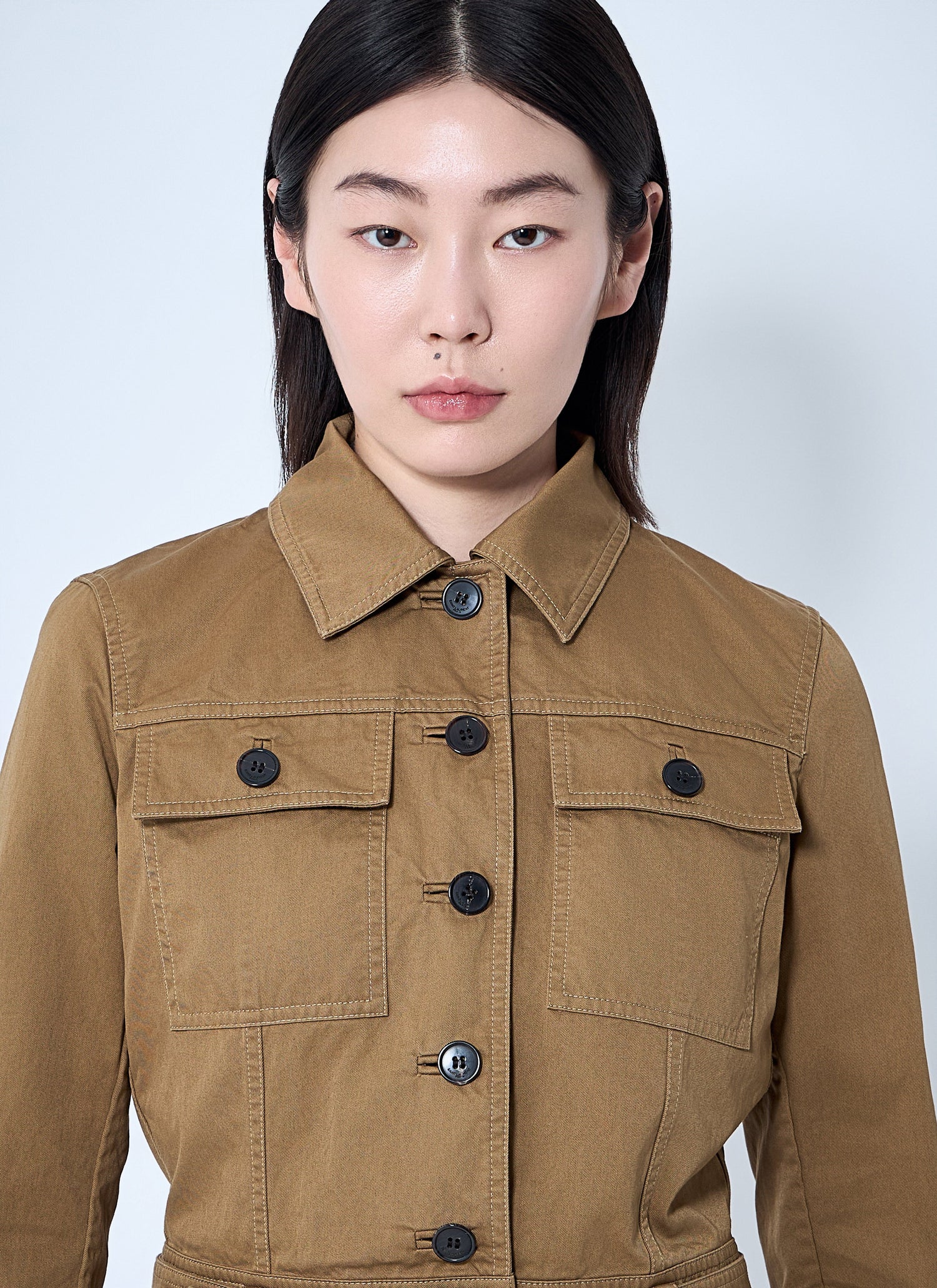 Saint Laurent Women Cotton Serge Crop Jacket by Luosophy