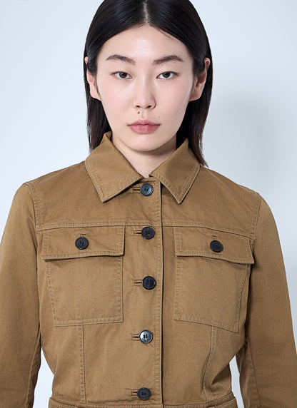 Saint Laurent Women Cotton Serge Crop Jacket by Luosophy