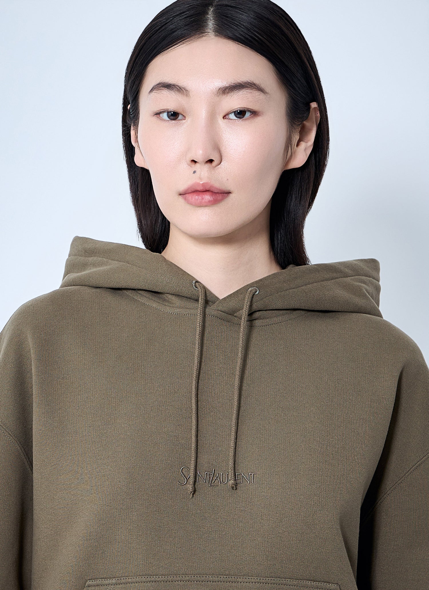 Saint Laurent Women Hooded Logo Motif Sweatshirt by Luosophy
