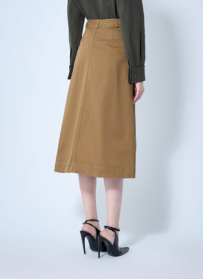 Saint Laurent Women Cotton Serge Midi Skirt by Luosophy