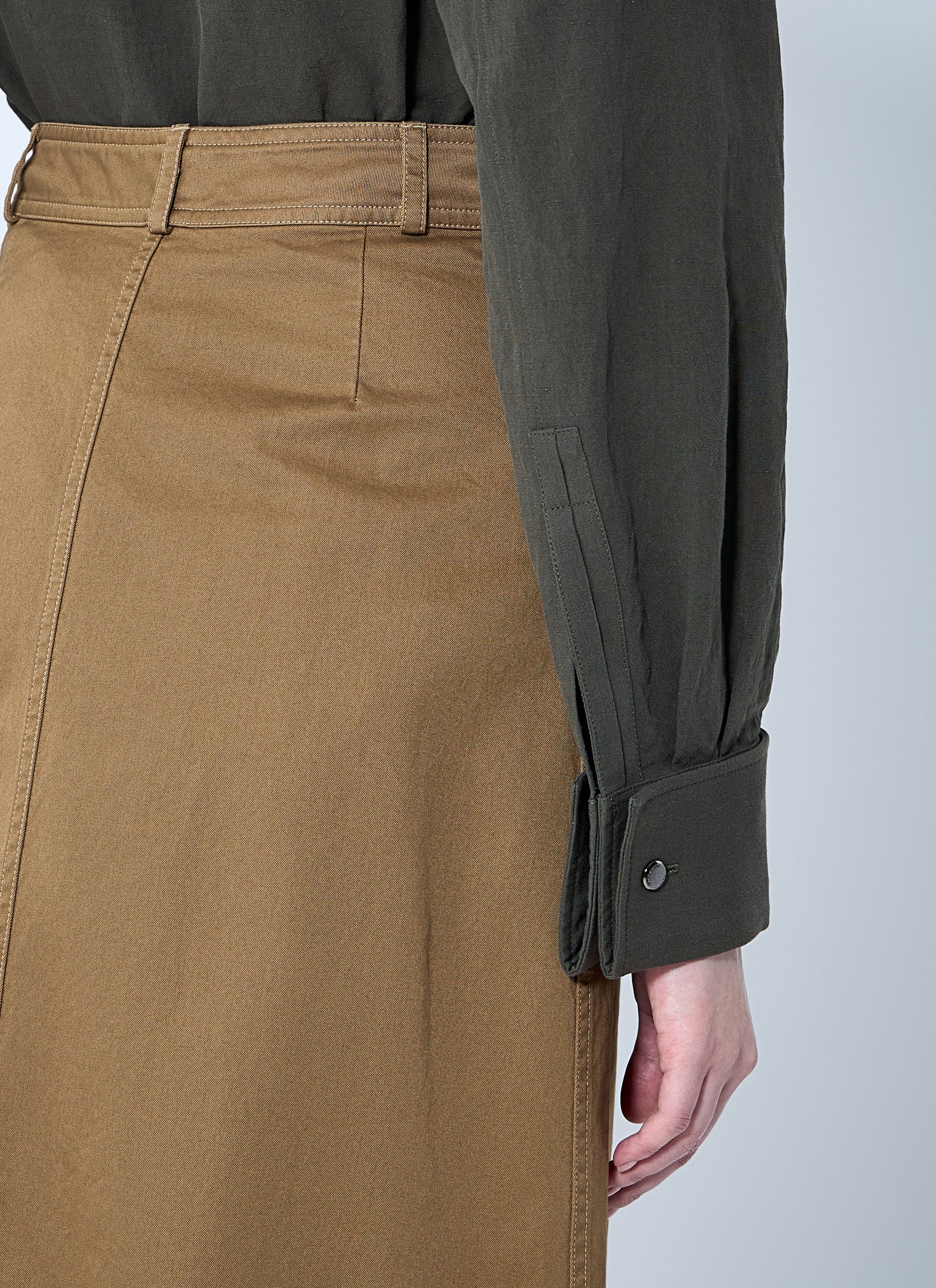 Saint Laurent Women Cotton Serge Midi Skirt by Luosophy