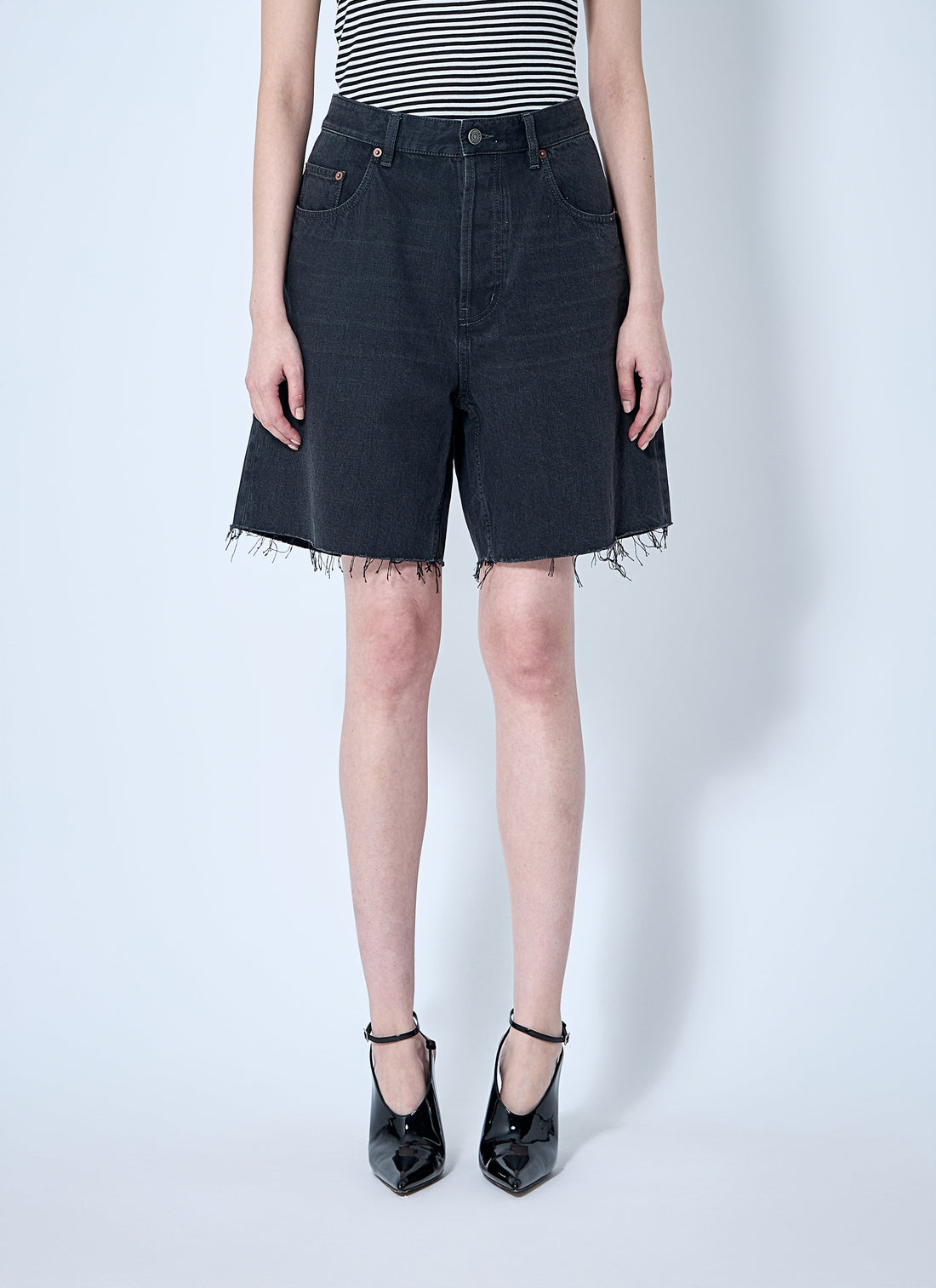 Saint Laurent Women Denim Shorts by Luosophy