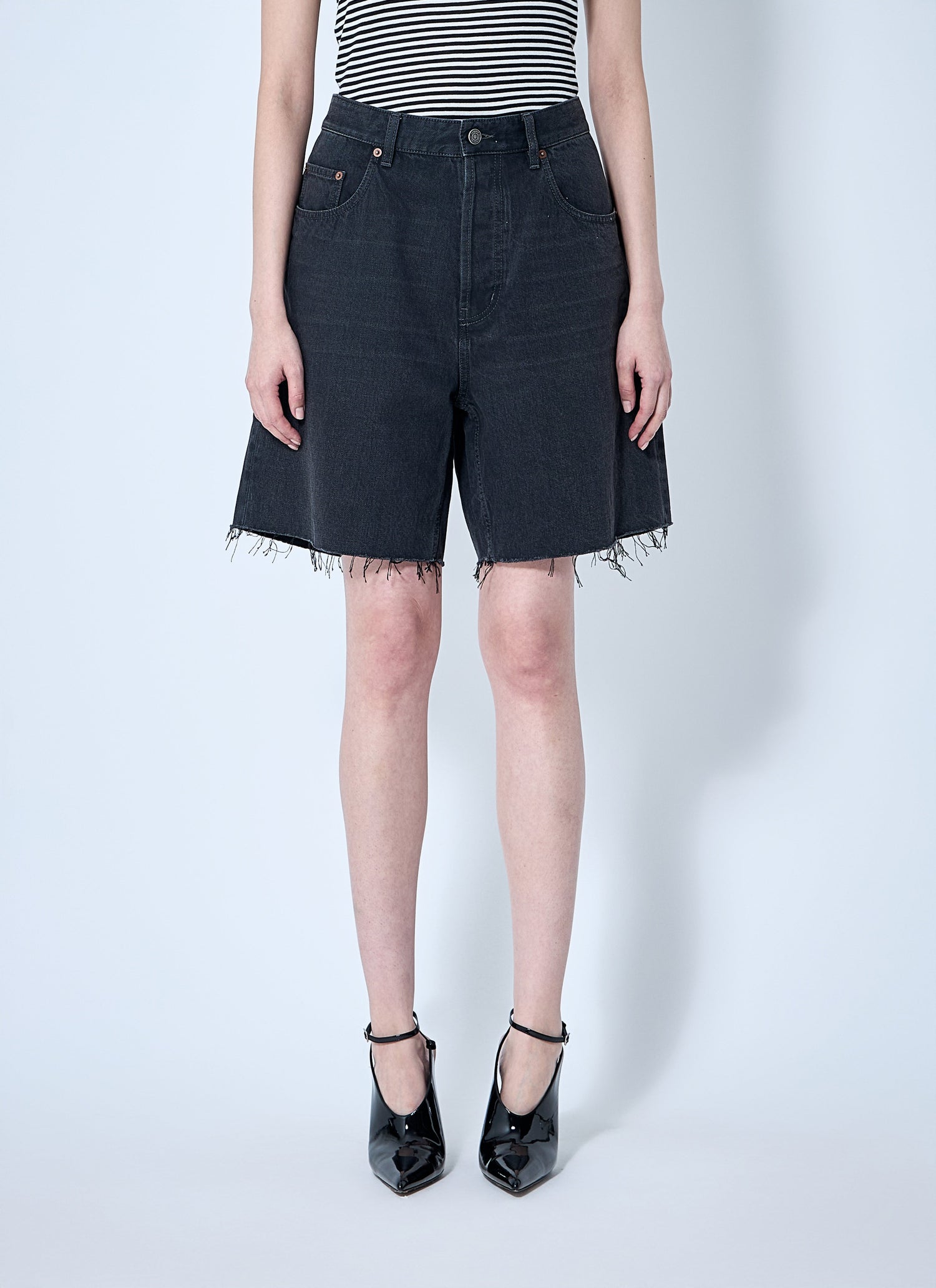 Saint Laurent Women Denim Shorts by Luosophy