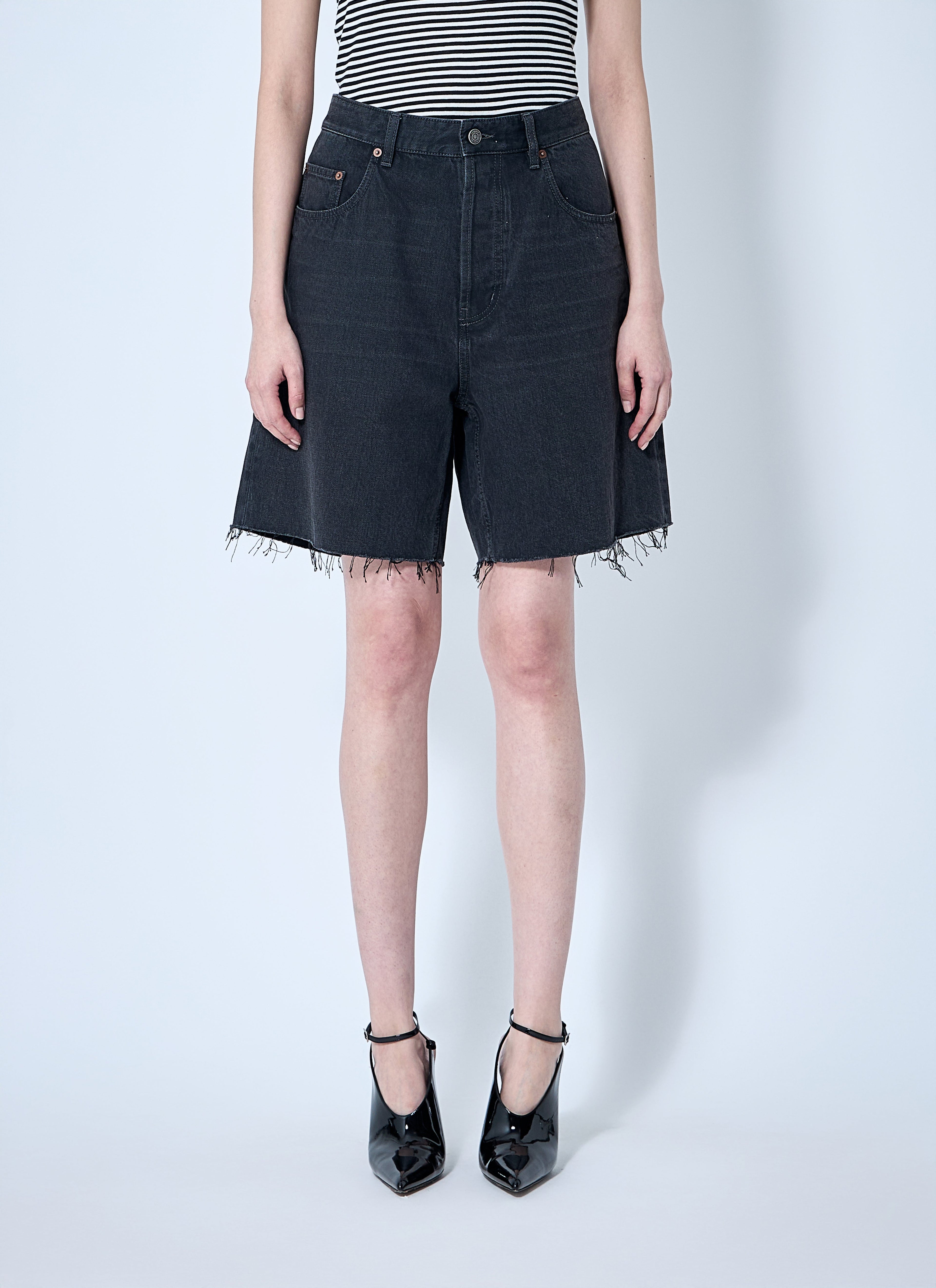 Saint Laurent Women Denim Shorts by Luosophy