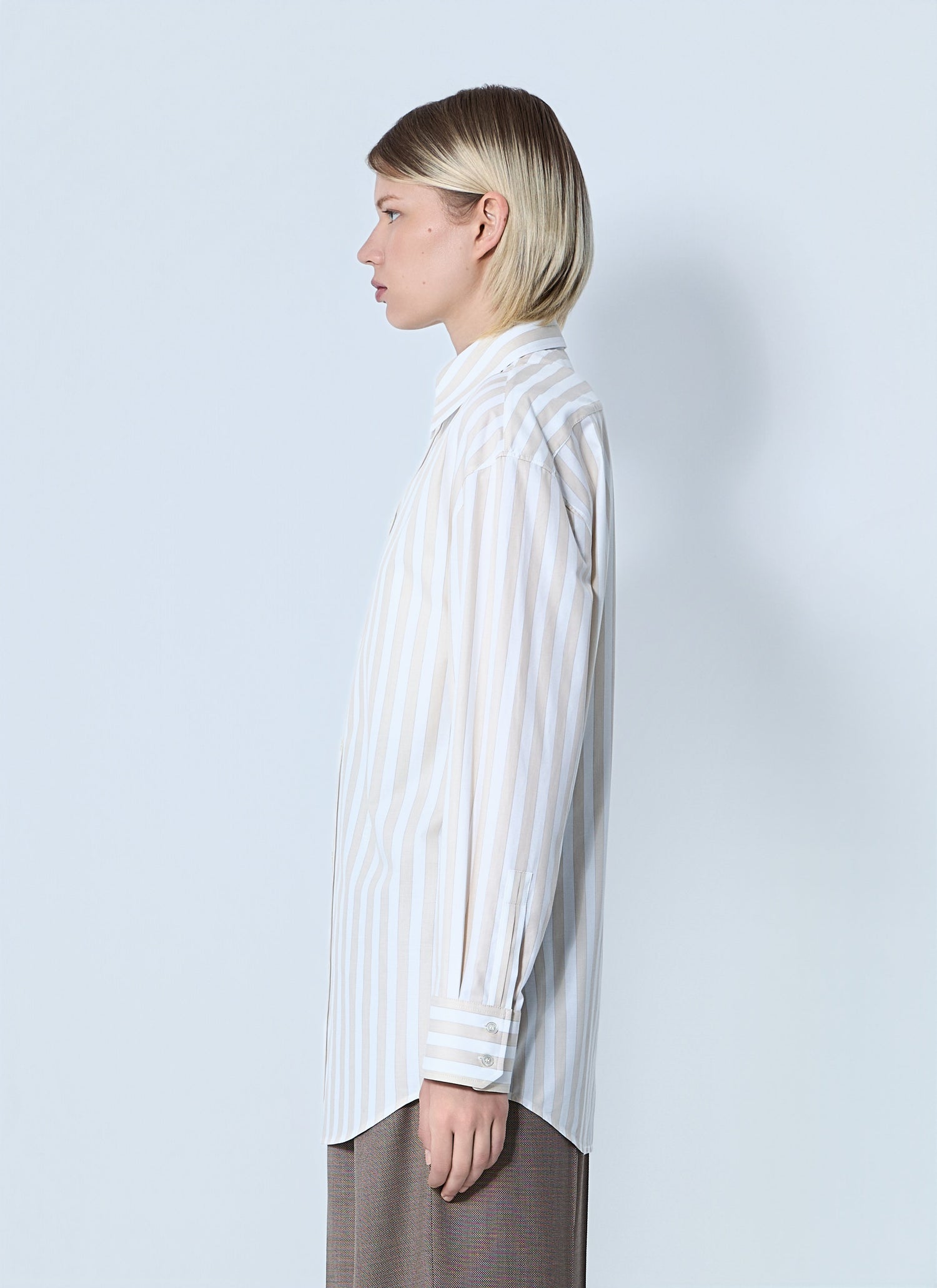 Saint Laurent Women Striped Button-Down Shirt by Luosophy