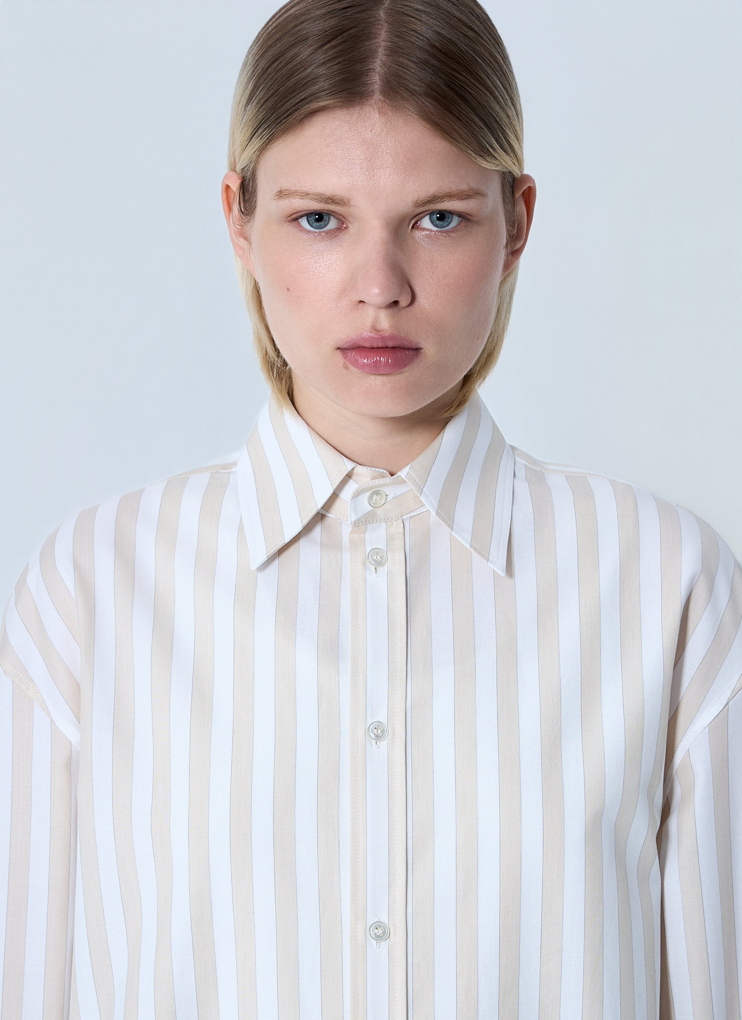Saint Laurent Women Striped Button-Down Shirt by Luosophy