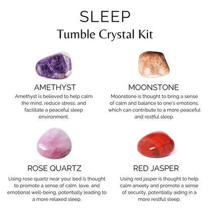Improve SLEEP Crystal Kit, Gemstone Tumble Kit, Sleep Crystal Gift Set  DestGlow