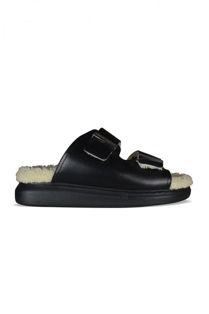 Alexander Mcqueen Women Shearling-Lined Slides by Luosophy