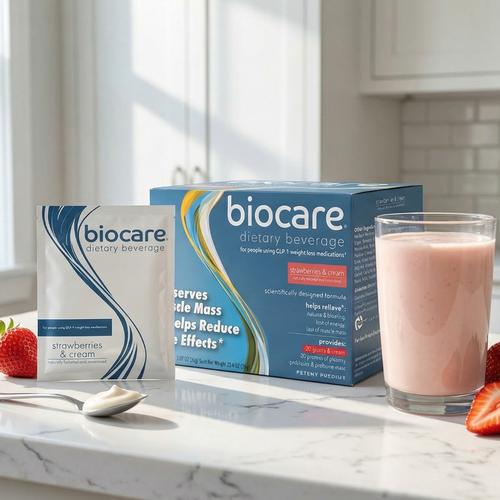 30G Protein Strawberries &amp; Cream Biocare Dietary Beverage (14-Servings) by Biocare