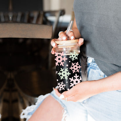Pastel Snowflakes 17oz Stainless Steel Water Bottle - Insulated Tumbler