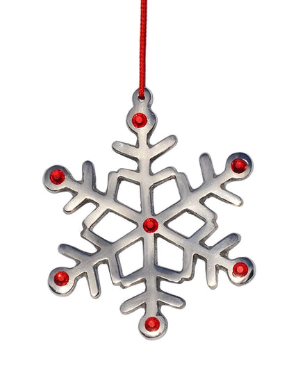 Snowflake Christmas Tree Ornaments - Set of 8 Handcrafted Metal Decorations