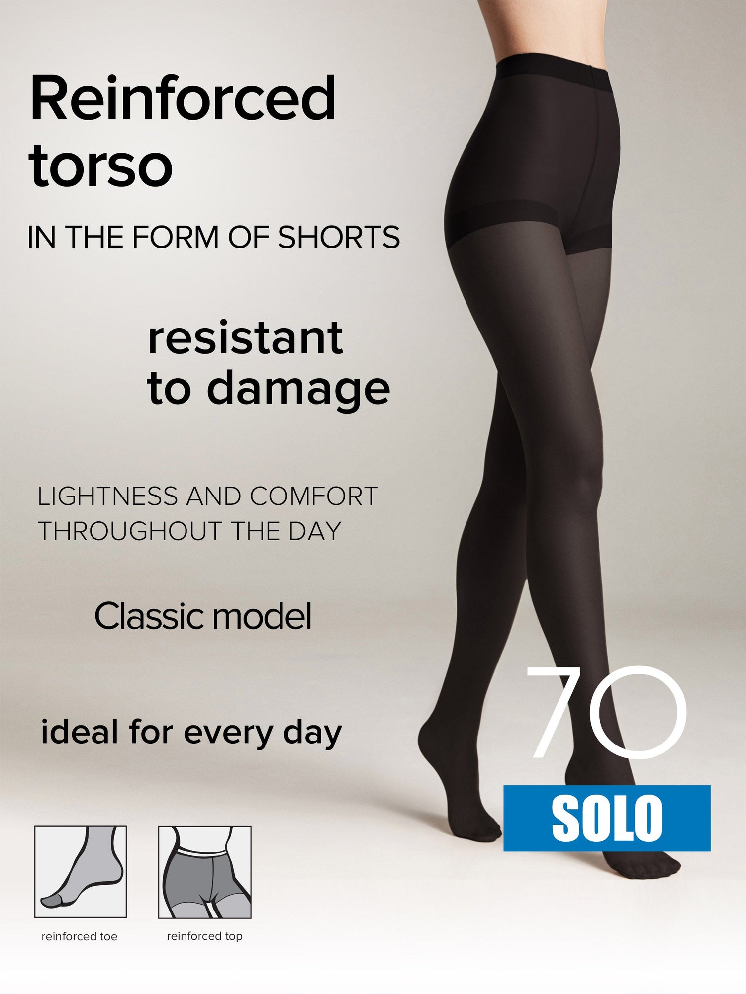 Tights Conte Solo 70 Den - Reinforced Torso by TheRanok.com