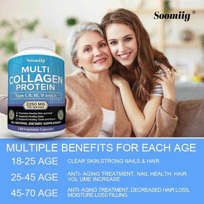 Multi-Collagen Capsules for Skin Health - 120 Veggie Caps