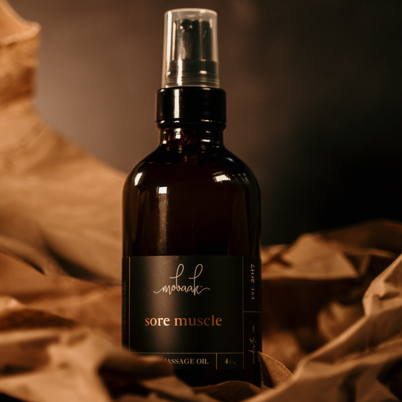 Sore Muscle Mineral Massage Oil by Mobaak Aromatherapy Shoppe