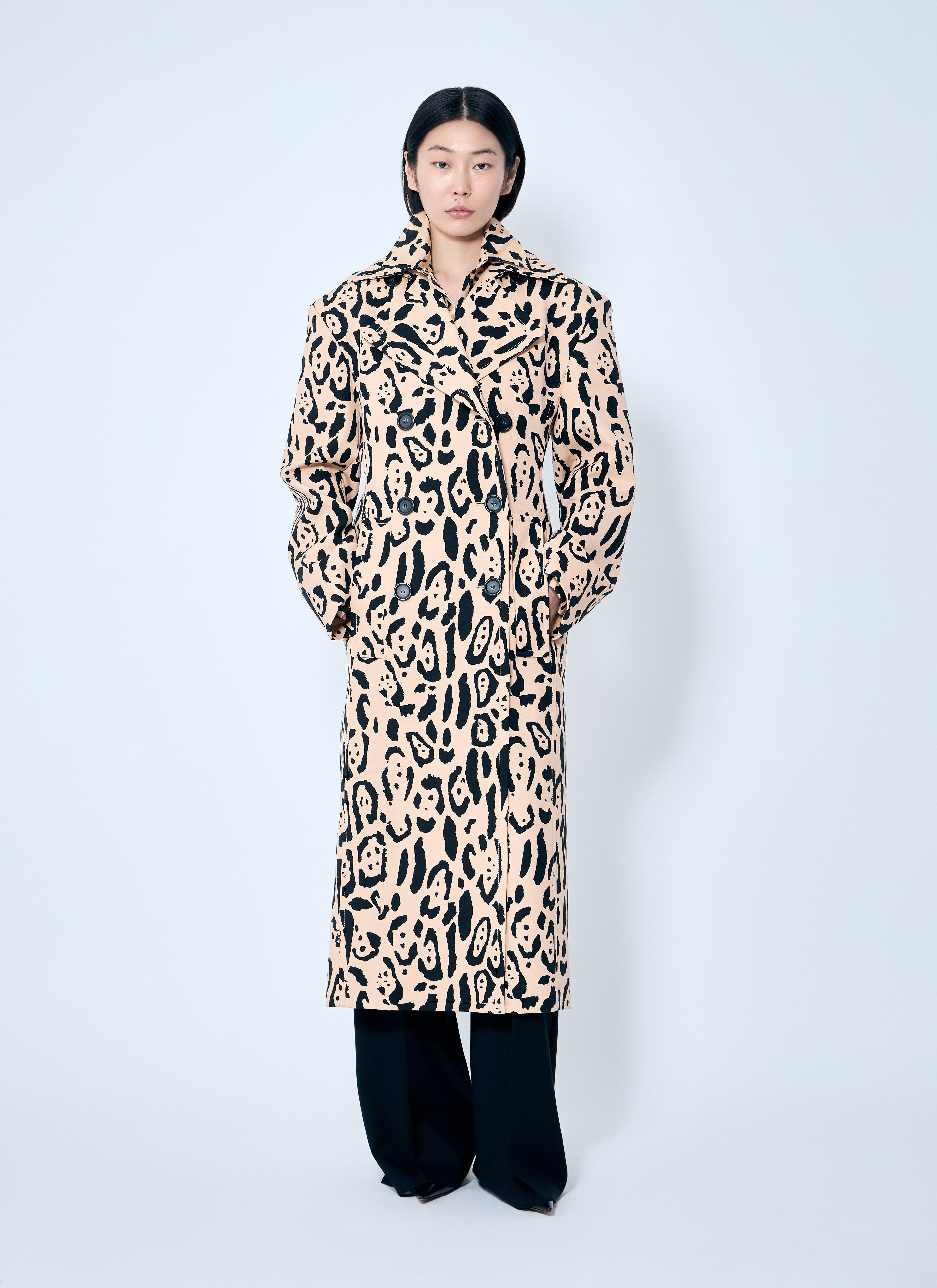 Sportmax Women Animal-Print Trench Coat by Luosophy