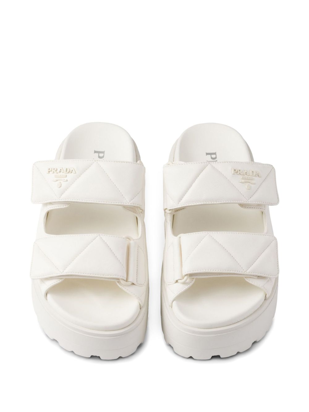 Prada Women 45Mm Padded Leather Sandals by Luosophy