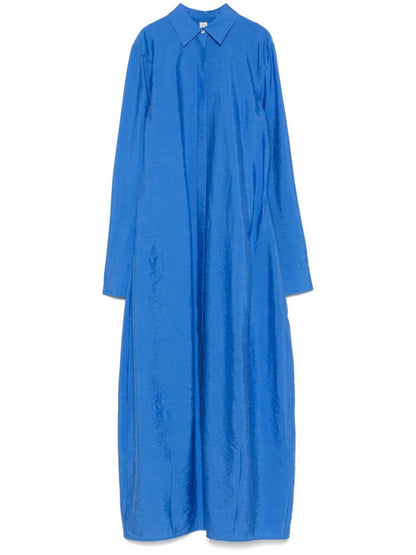 Toteme Women Blue Silk Chemisier Dress by Luosophy