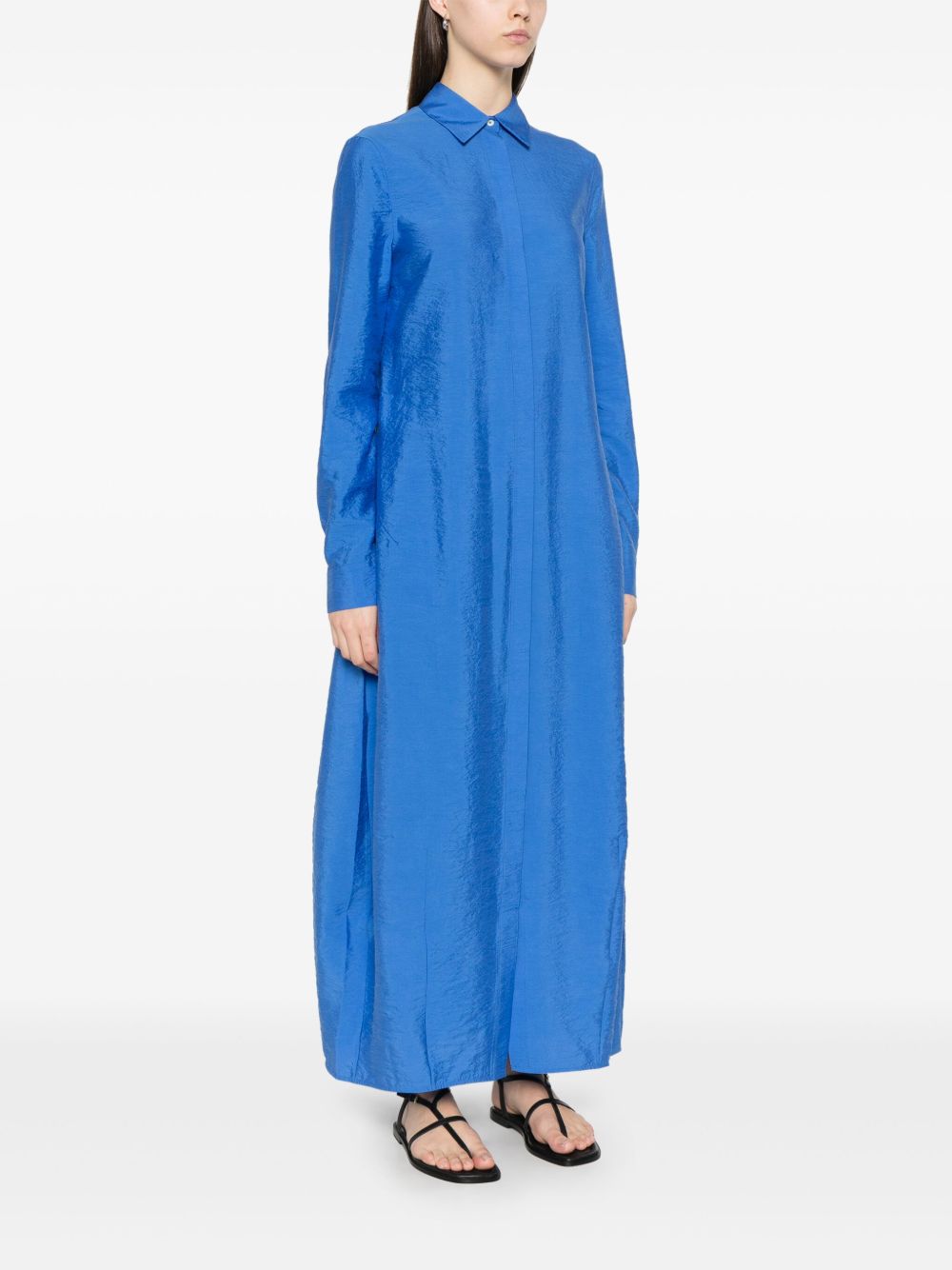 Toteme Women Blue Silk Chemisier Dress by Luosophy