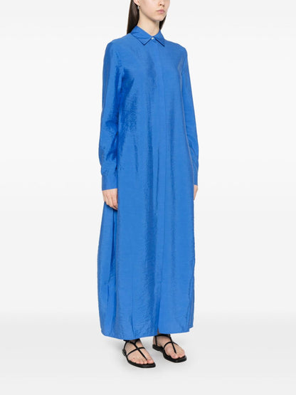 Toteme Women Blue Silk Chemisier Dress by Luosophy
