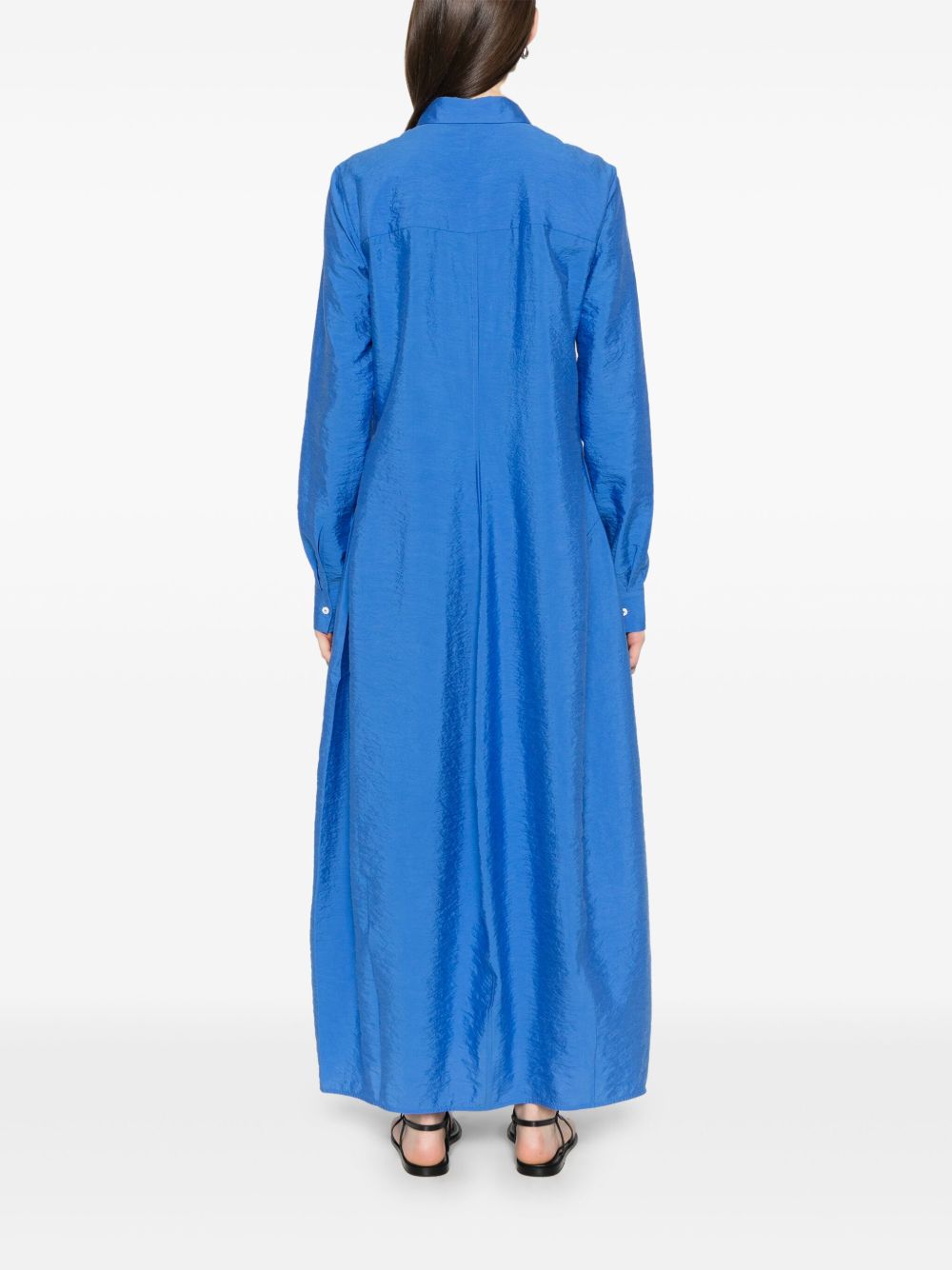 Toteme Women Blue Silk Chemisier Dress by Luosophy