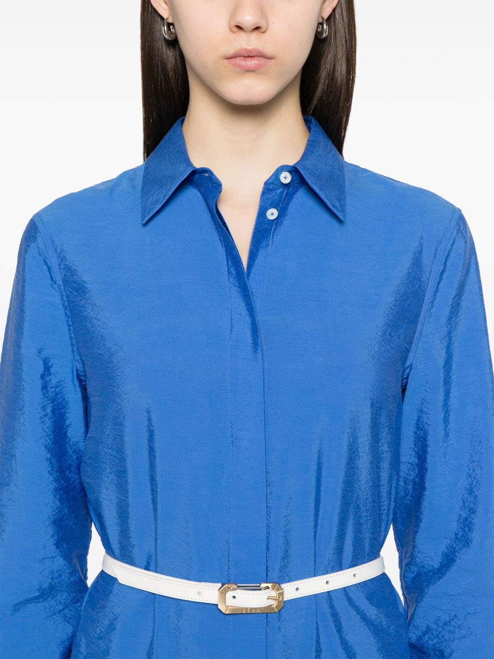 Toteme Women Blue Silk Chemisier Dress by Luosophy