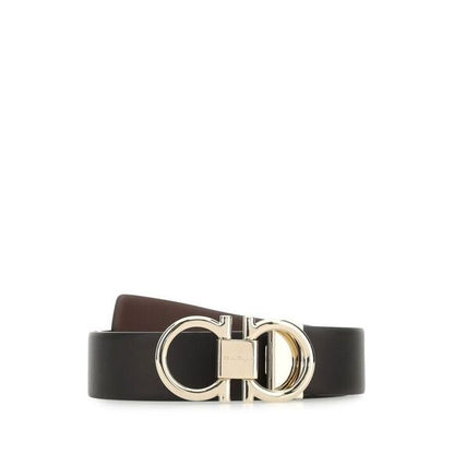 Salvatore Ferragamo Men Black Leather Belt by Luosophy