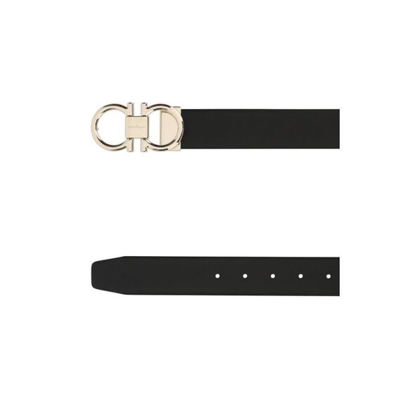 Salvatore Ferragamo Men Black Leather Belt by Luosophy