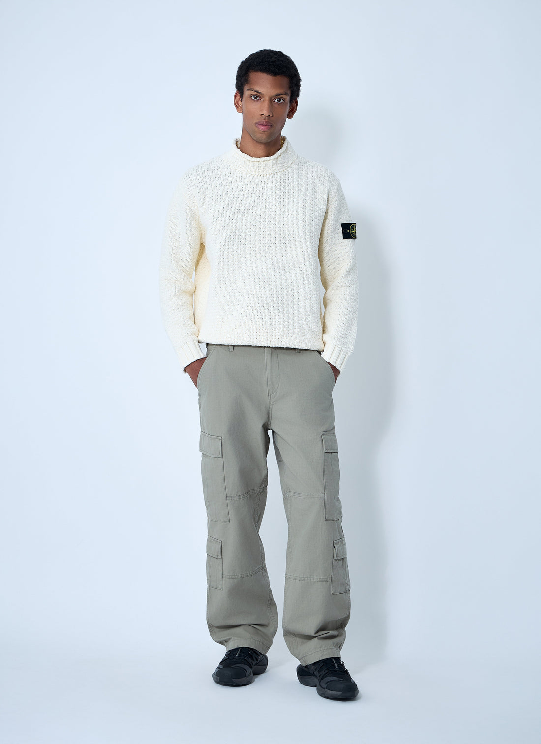 Stone Island Men Chenille Cotton Sweater by Luosophy