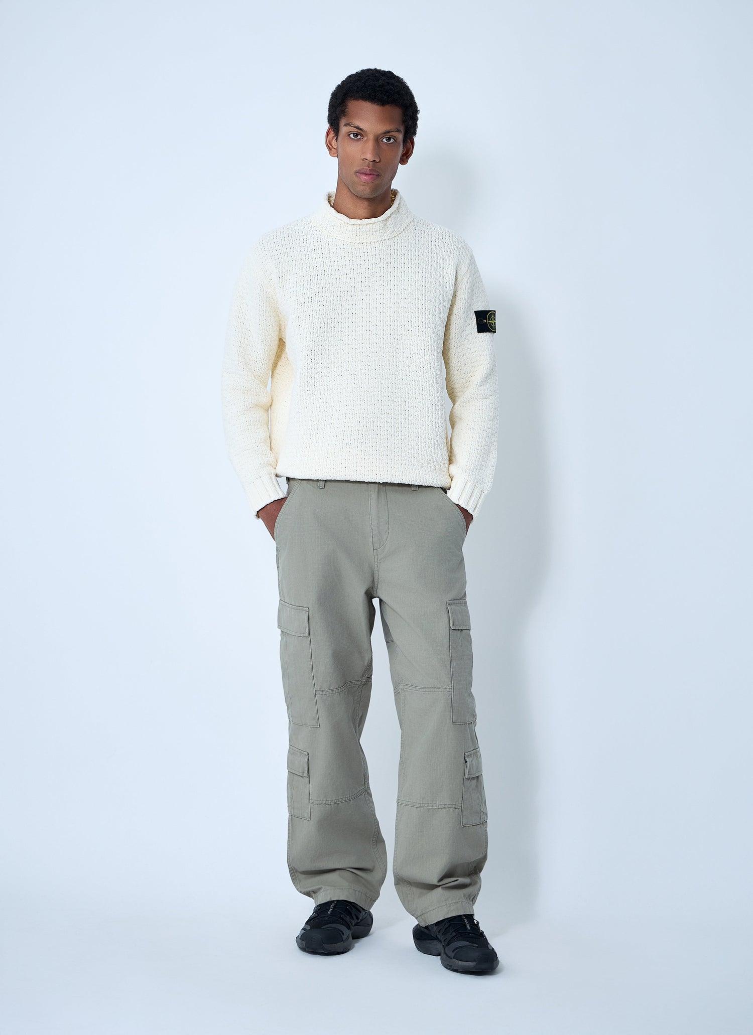 Stone Island Men Chenille Cotton Sweater by Luosophy