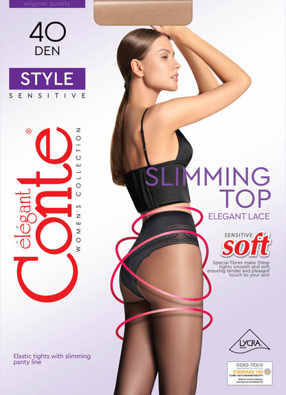 Tights Conte Style 40 Den - Ajour Control Top by TheRanok.com
