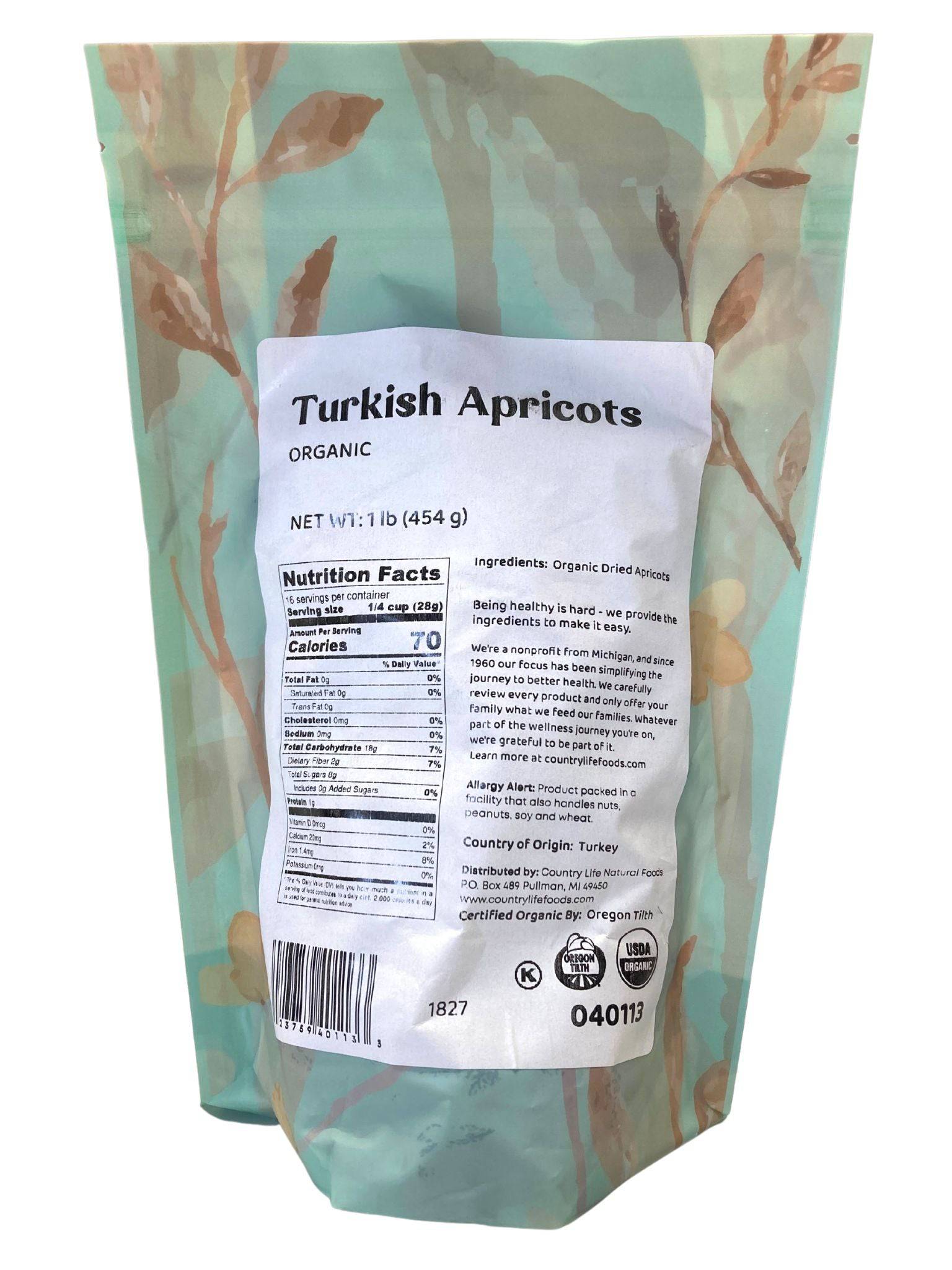 Apricots, Turkish, Organic by Country Life Natural Foods