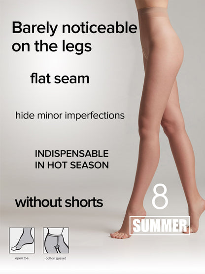 Tights Conte Summer 8 Den - Ultra Sheer with an Open Toe by TheRanok.com