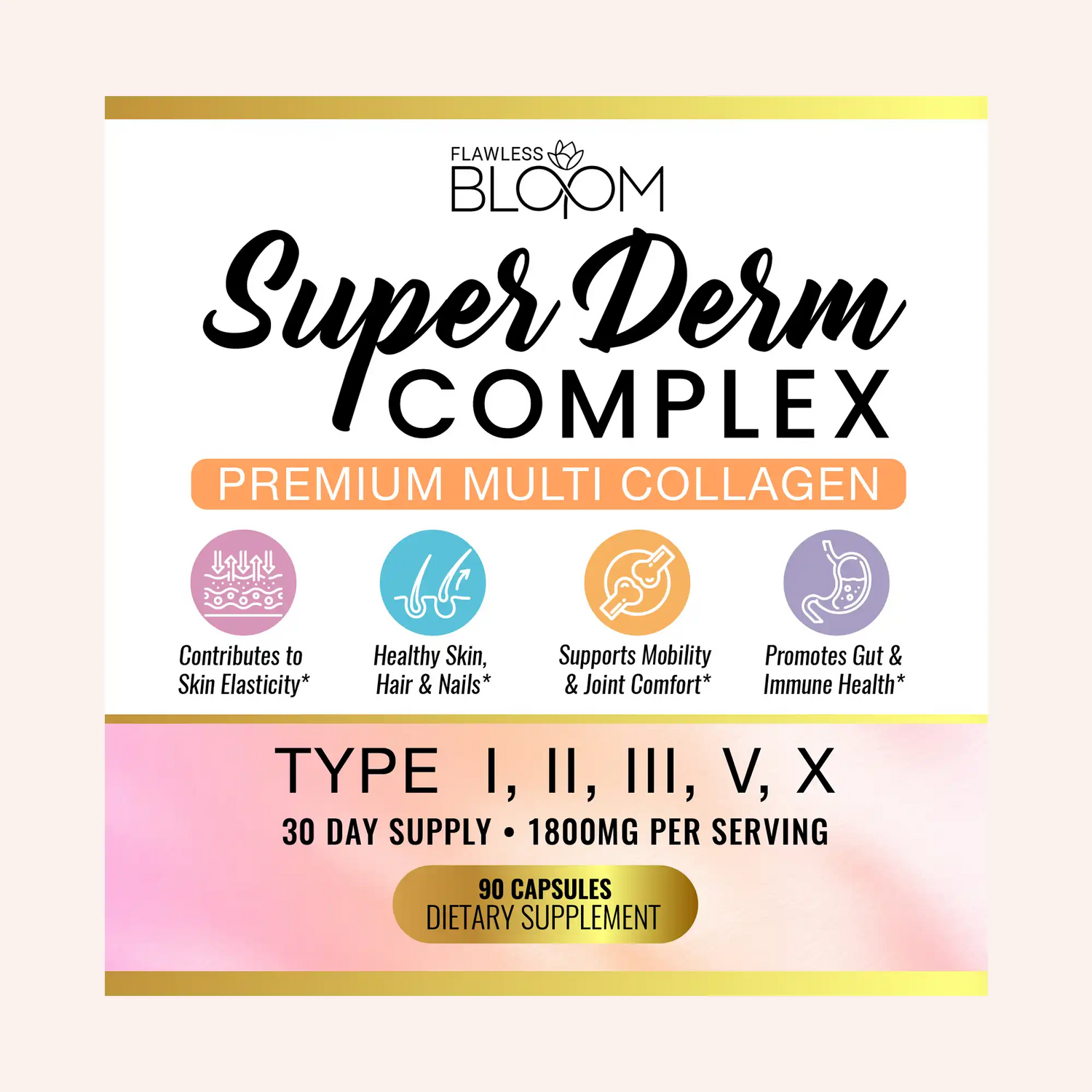 Super Derm Complex - Collagen Dietary Supplement (90 Capsules)