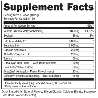 Bucked Up Pre-Workout - Energy, Performance &amp; Focus - 30 Servings
