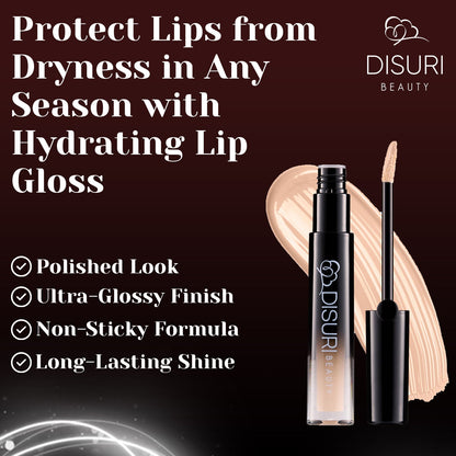 DISURI Beauty Glossy Blast Lip Gloss - Frosted Cake (M46)