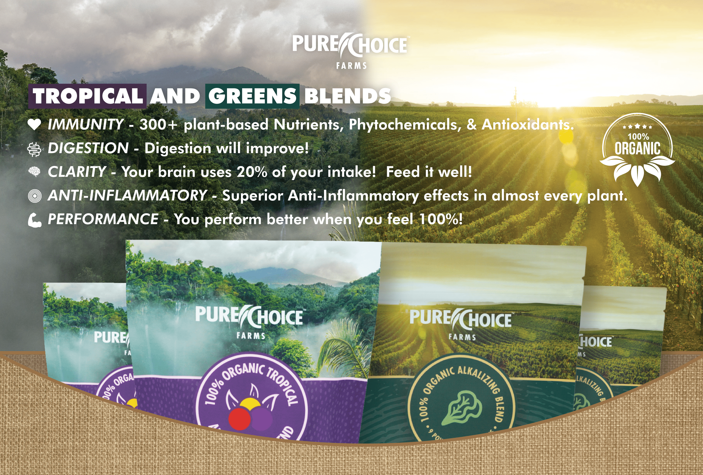 Sweet Greens &amp; Organic Tropics by Pure Choice Farms