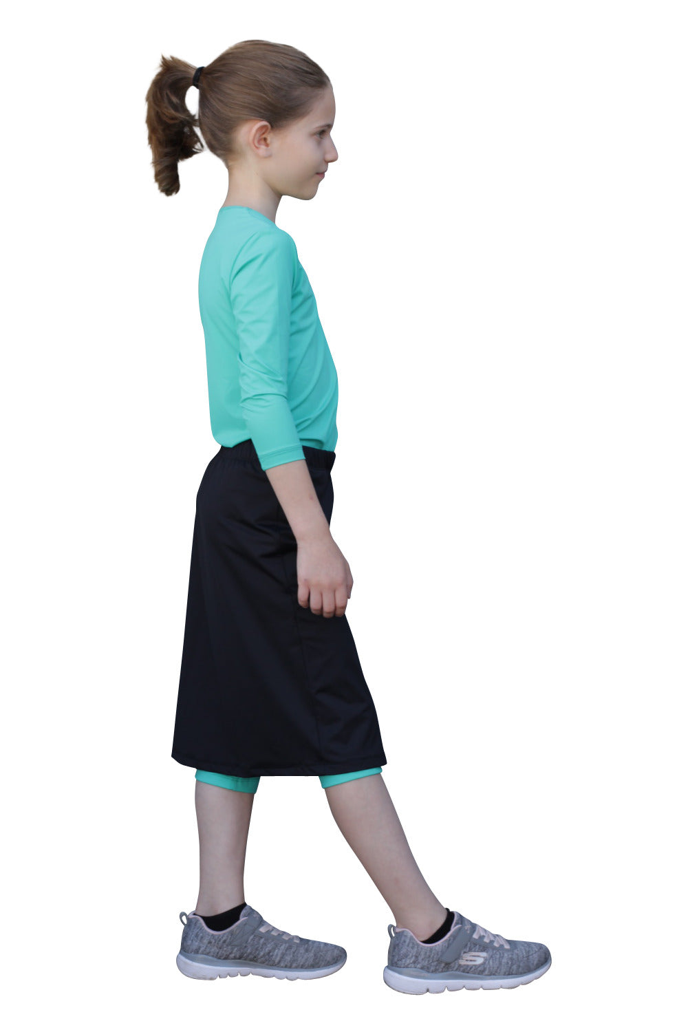 Girls Swim and Sports Skirt with Attached Leggings - UPF 50 Protection by Kosher Casual USA